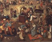 BRUEGEL, Pieter the Elder Battle between carnival and fast Sweden oil painting artist